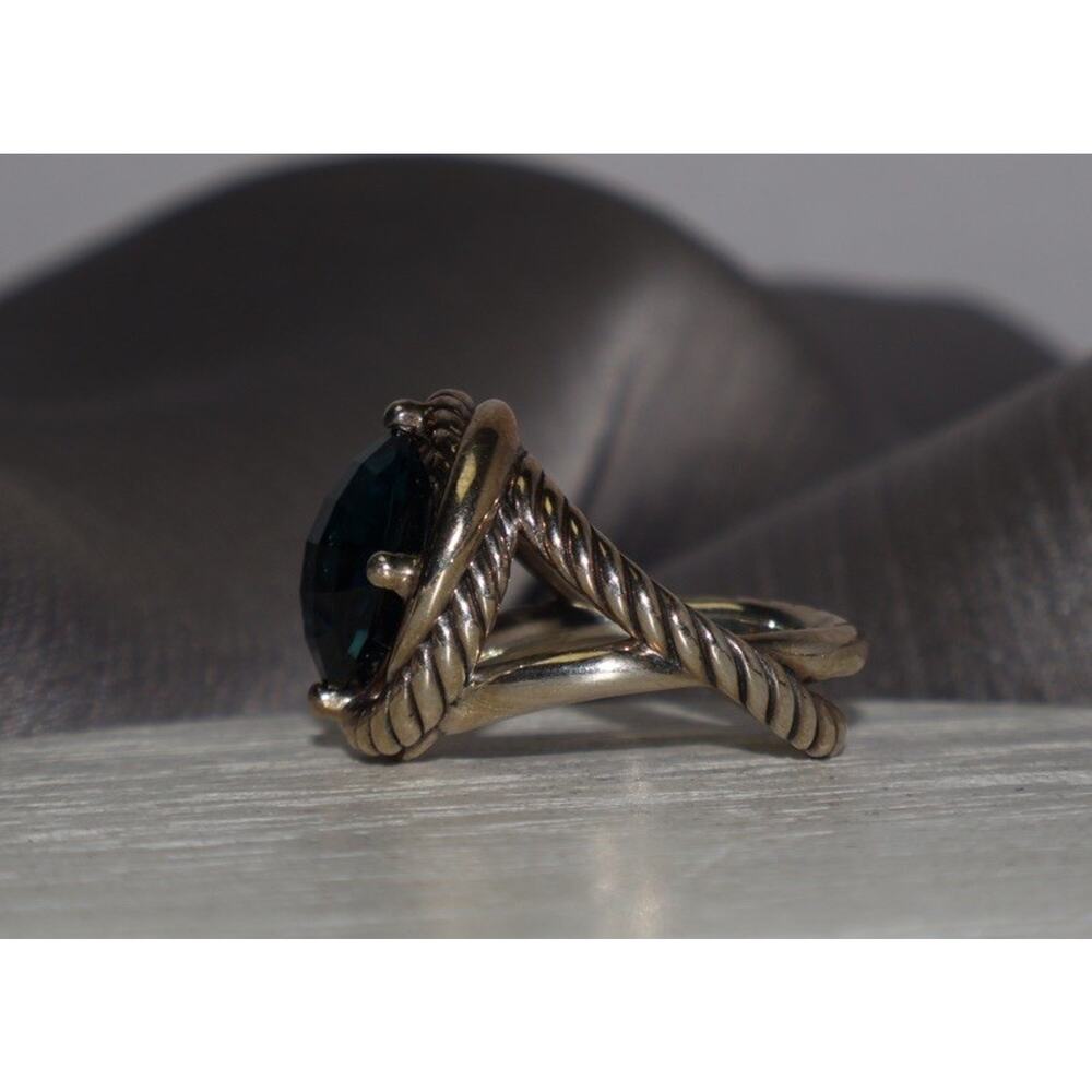 David Yurman Sterling Silver Blue Topaz Hampton Infinity Ring 10.3G / Sz 6 - Picture 4 of 6